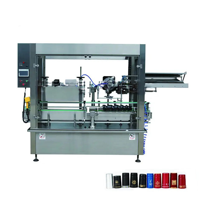 Machine de placement de capsules de vin et de thermorétraction